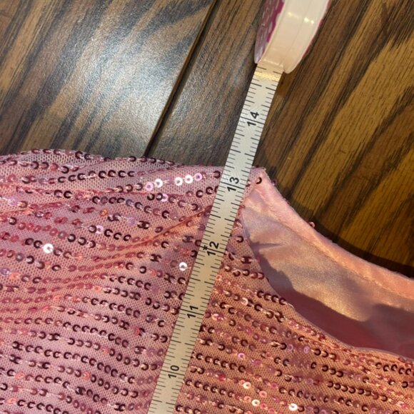 ✨ Mebius Full Sequin Pink Dress w/ Matching Bow – Girls Size 10Y - Picture 3 of 8